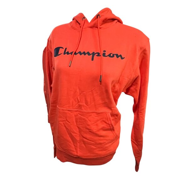 Champion PowerBlend Endless Comfort Long Sleeve Hoodie Sweatshirt Sz Small Orang - Picture 5 of 11